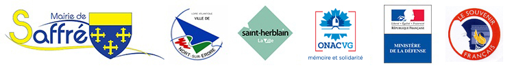 Logos de la ville de Saffré, de Nort sur Erdre, de Saint Herblain, de l'ONAC et du Ministère de la défense